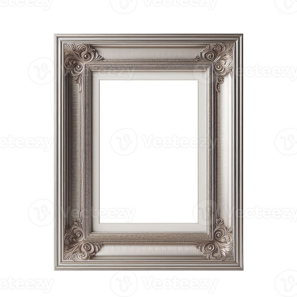 AI generated old vintage antique royal photo frame with beautiful carvings png