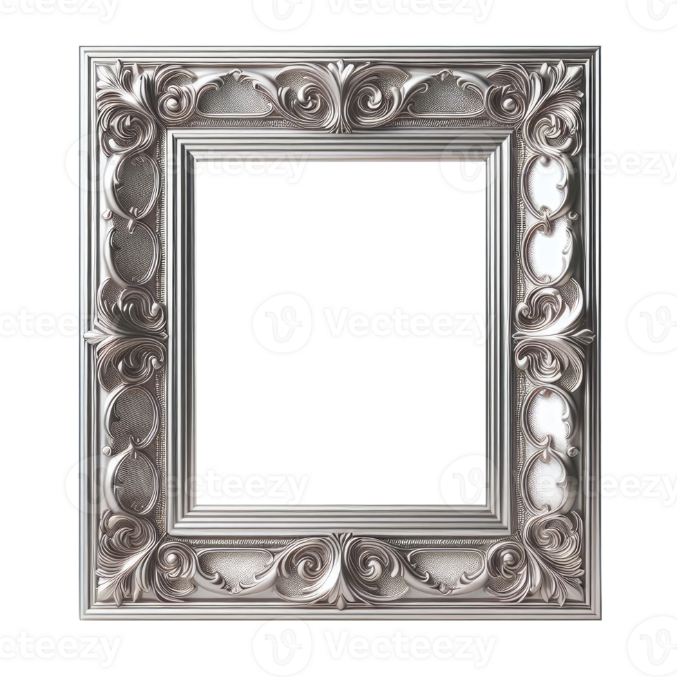 AI generated old vintage antique royal photo frame with beautiful carvings png