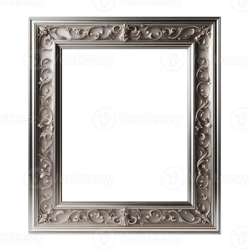 AI generated old vintage antique royal photo frame with beautiful carvings png