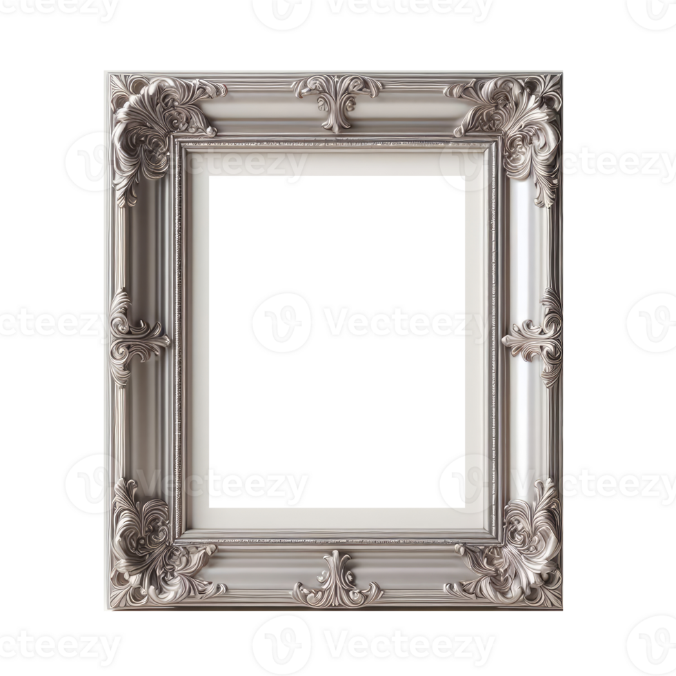 AI generated old vintage antique royal photo frame with beautiful carvings png