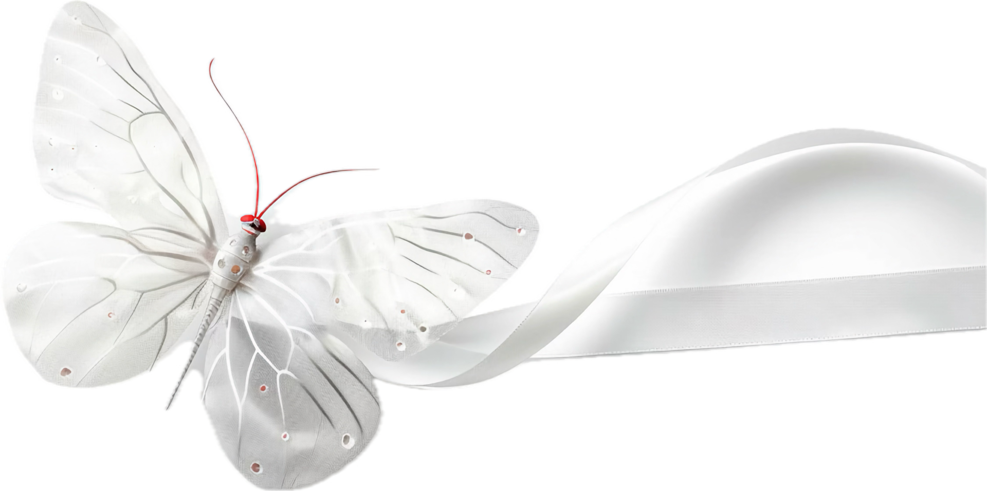 AI generated White Dragonfly Model png
