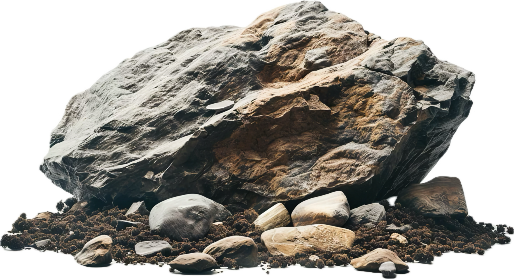 AI generated Textured Boulder png