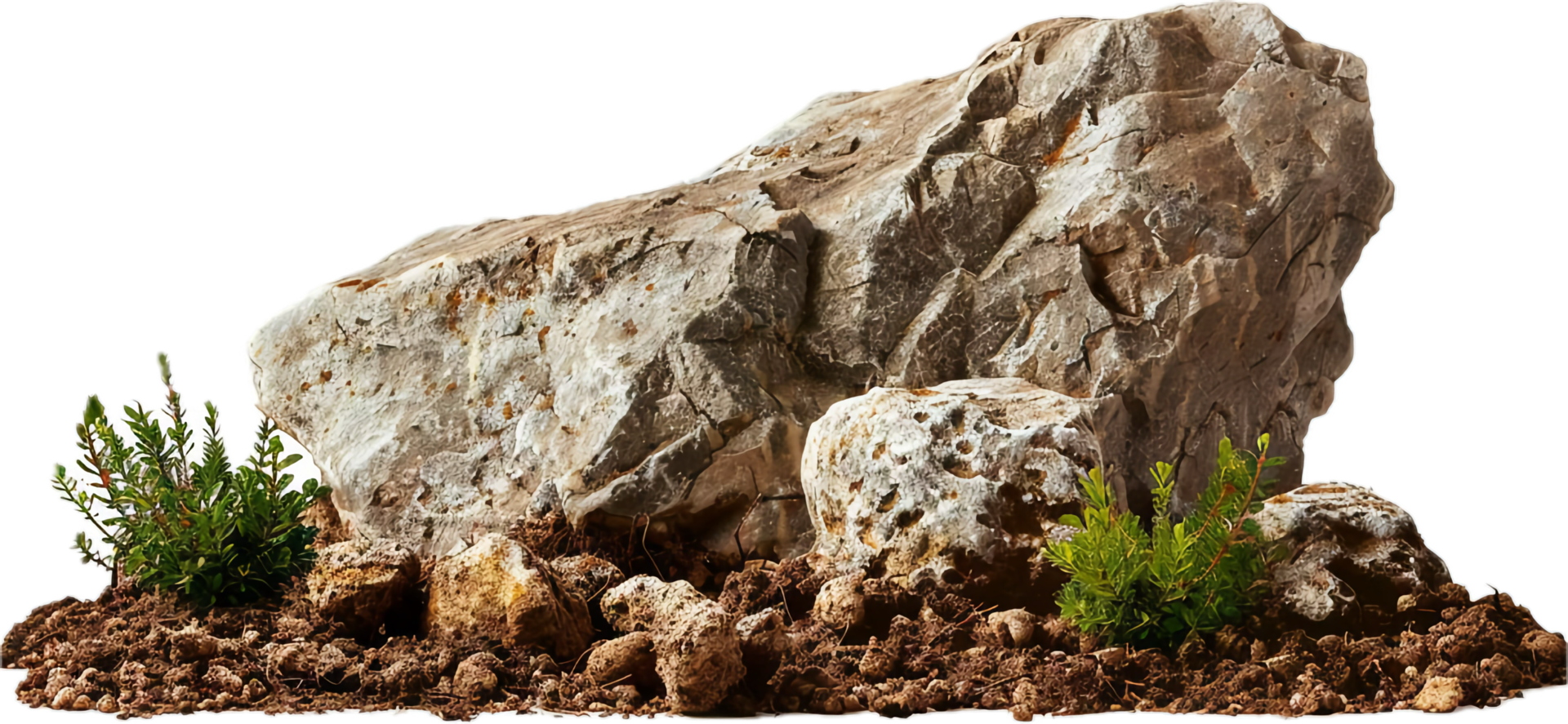 AI generated Textured Boulder png