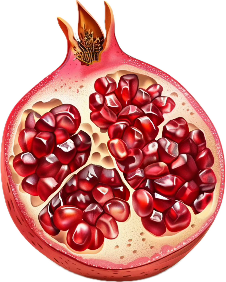 ai generato fresco tagliare Melograno con succoso semi png