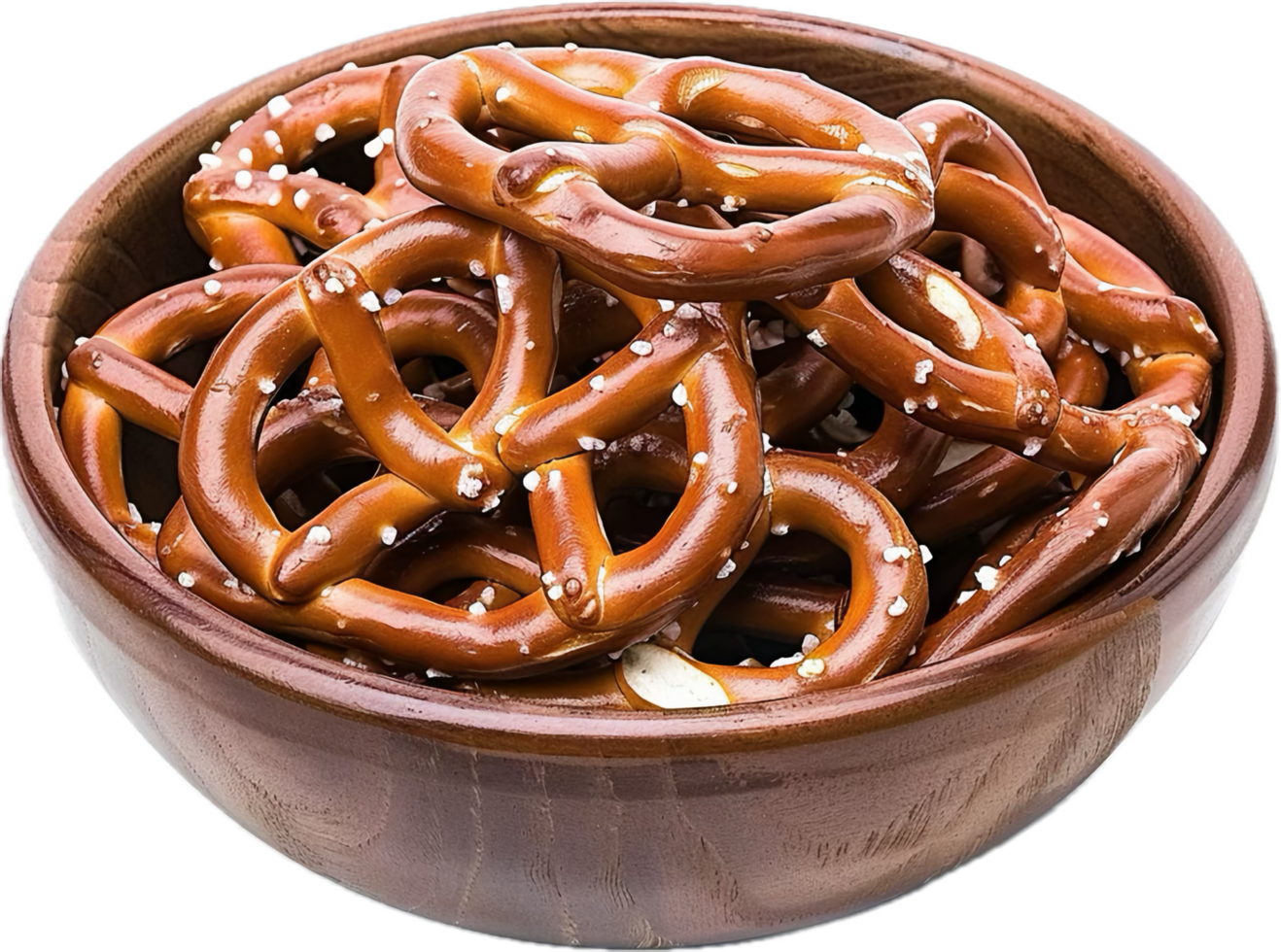 AI generated Bowl of Salted Pretzels png