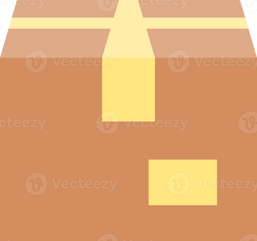 closed cardboard paper parcel box with tape icon png