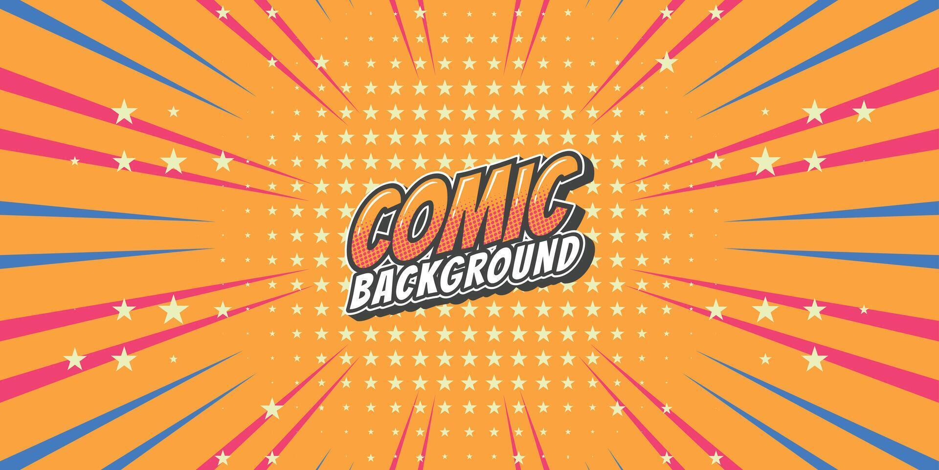 Pop art retro comic rays background. Abstract background with halftone dots design. vector