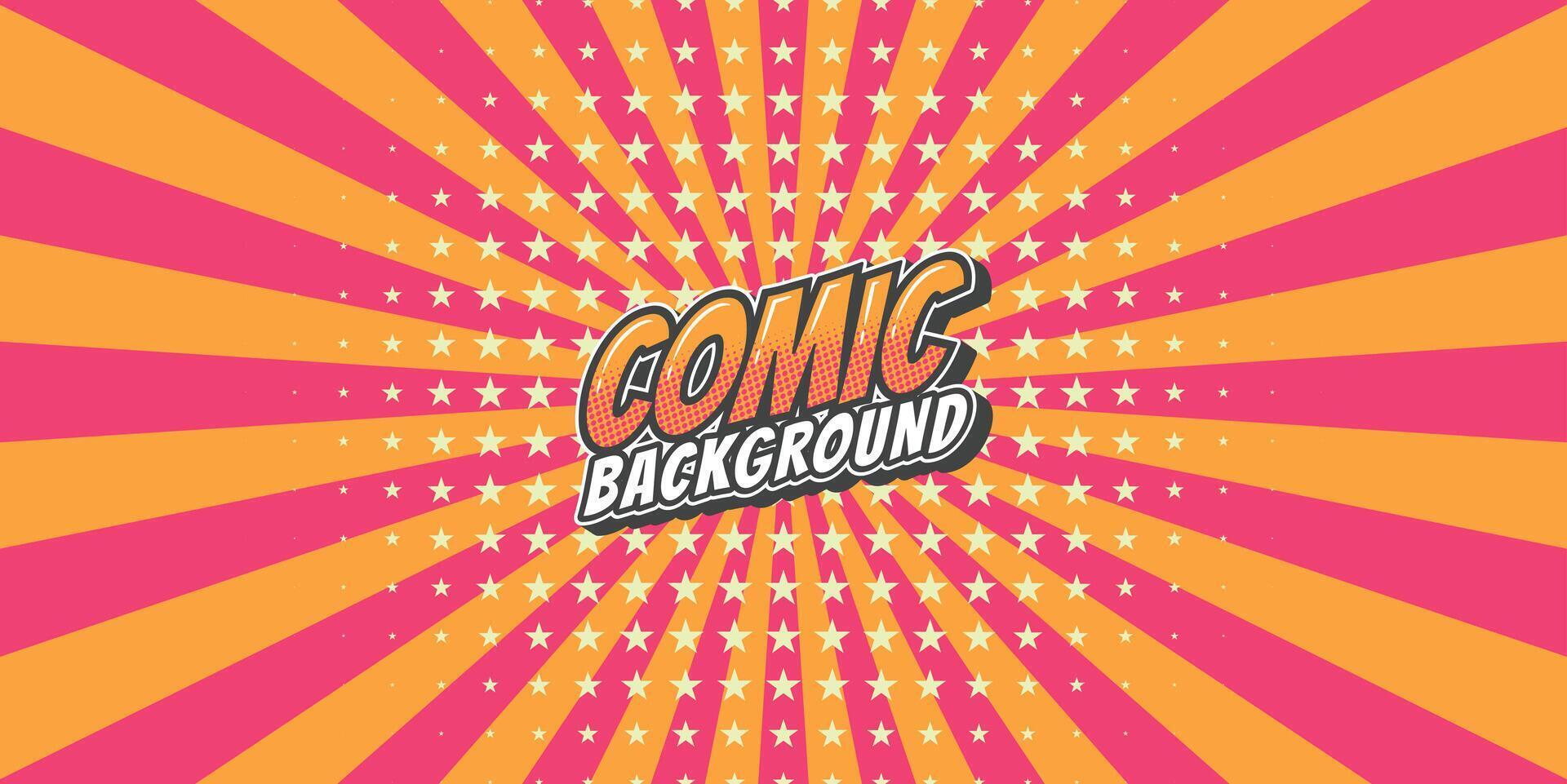 Pop art retro comic rays background. Abstract background with halftone dots design. vector