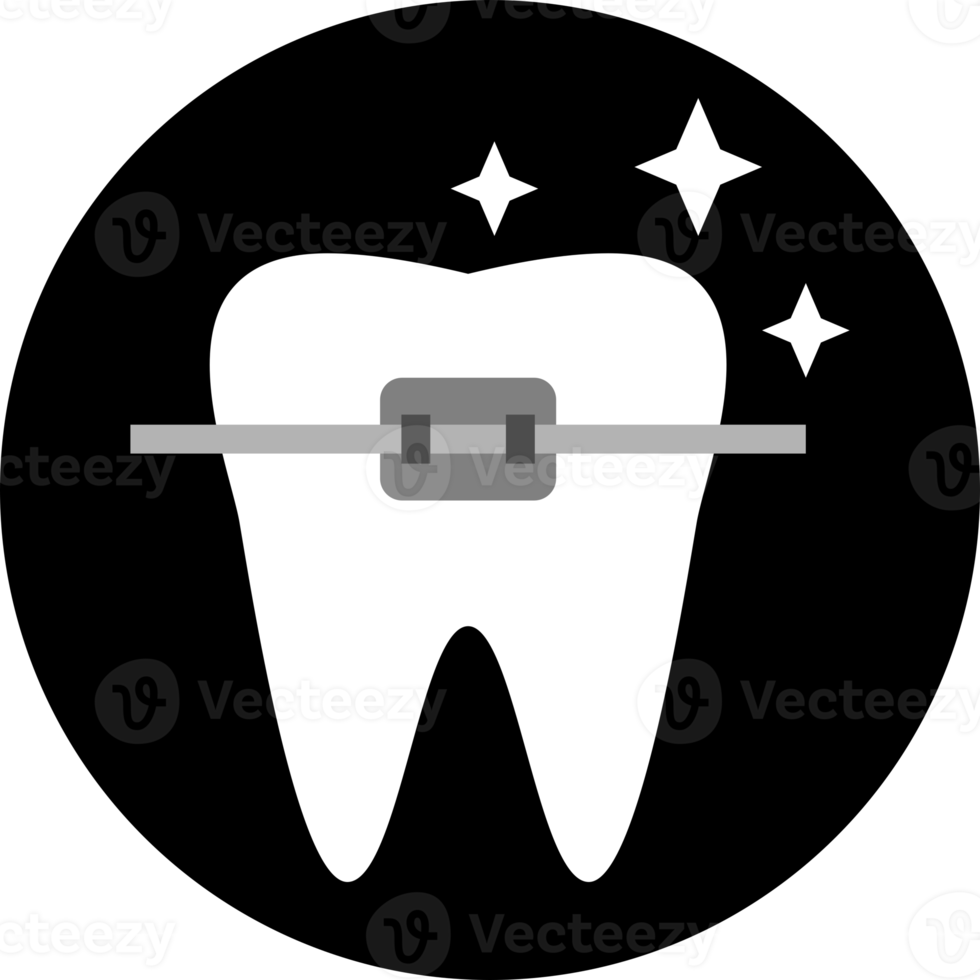 Braces tooth dental icon png