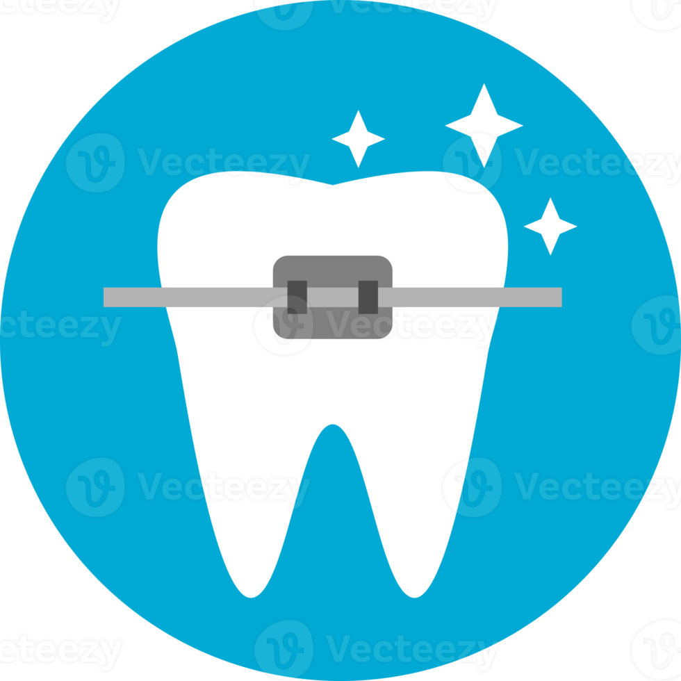 Braces tooth dental icon png