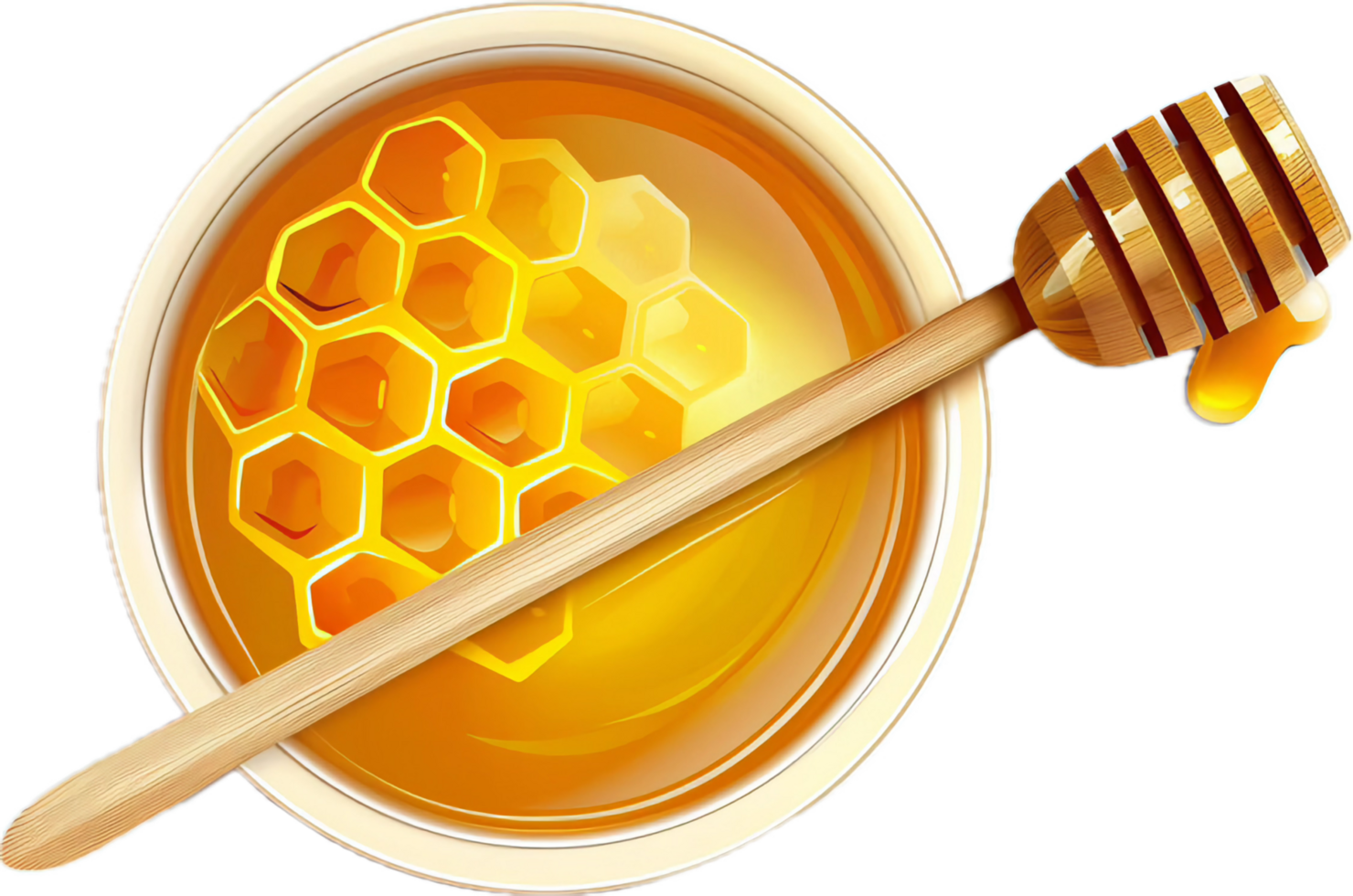 AI generated Honeybees on Honeycomb Dripping with Honey png