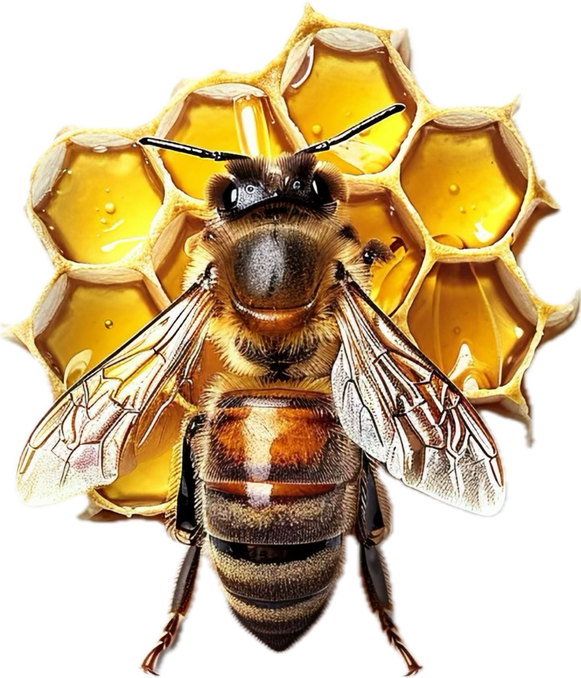 AI generated Detailed Honeybee png