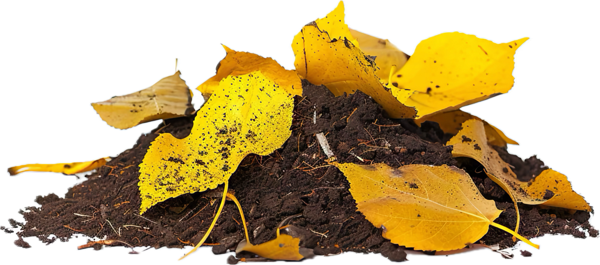 AI generated Autumn Leaves on Rich Soil png