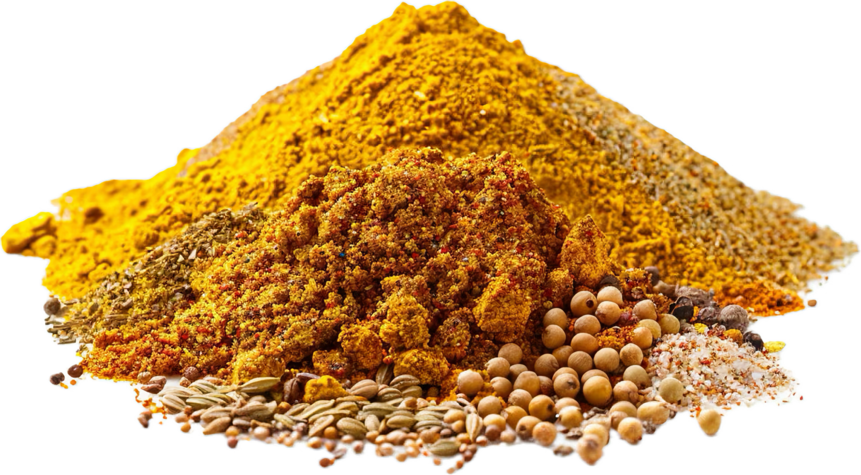 AI generated Colorful Spices and Seasoning Heap png