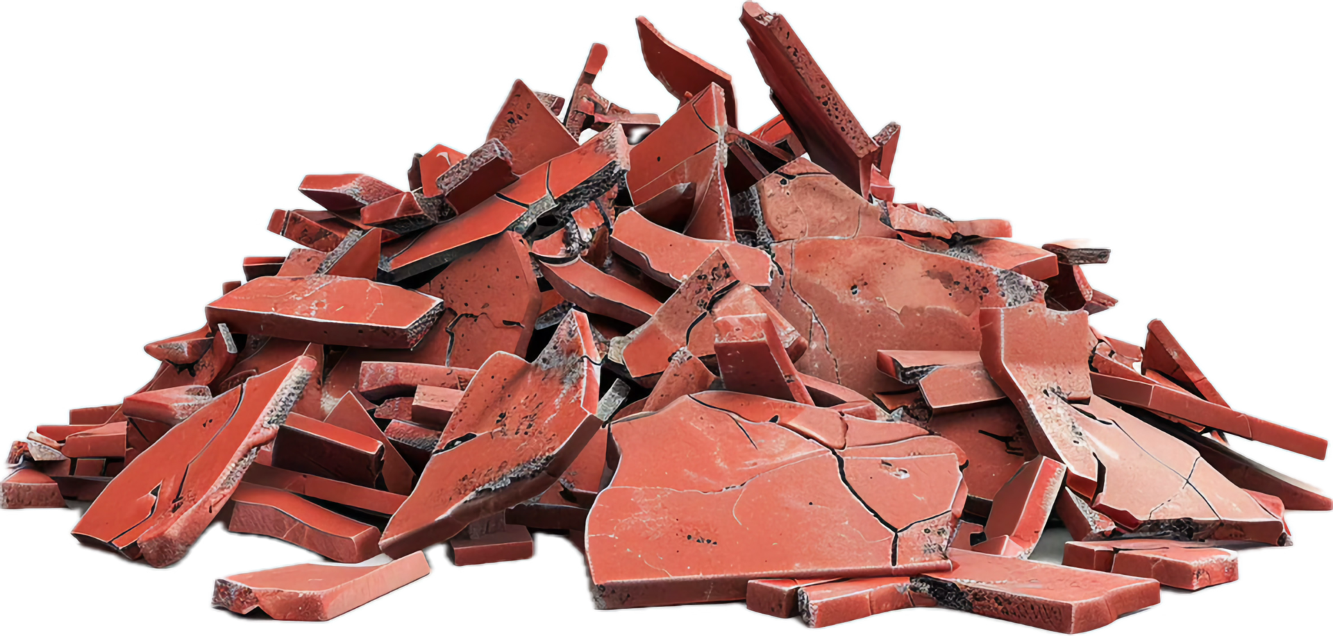 AI generated Pile of Broken Red Jasper Stones png