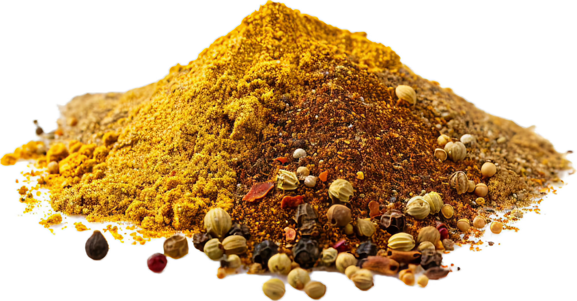 AI generated Colorful Spices and Seasoning Heap png