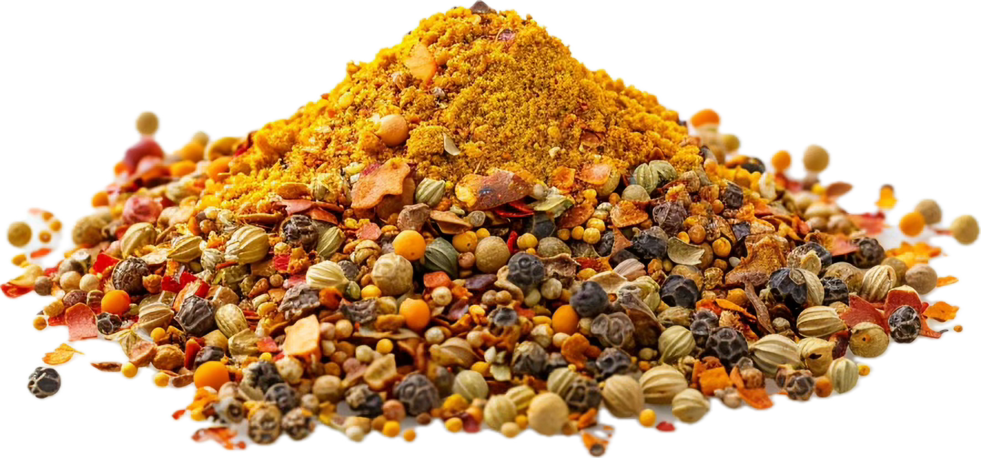 AI generated Colorful Spices and Seasoning Heap png