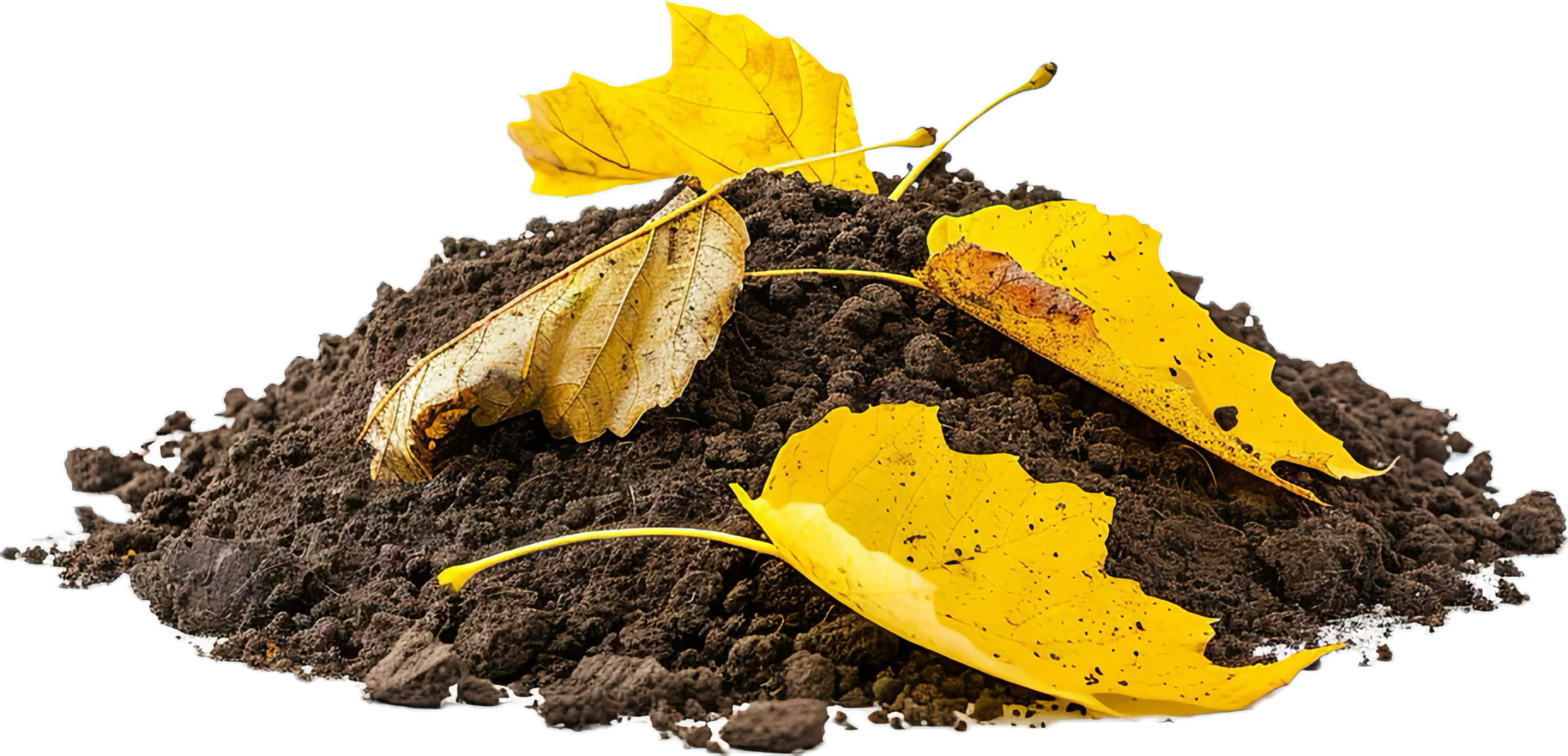AI generated Autumn Leaves on Rich Soil png