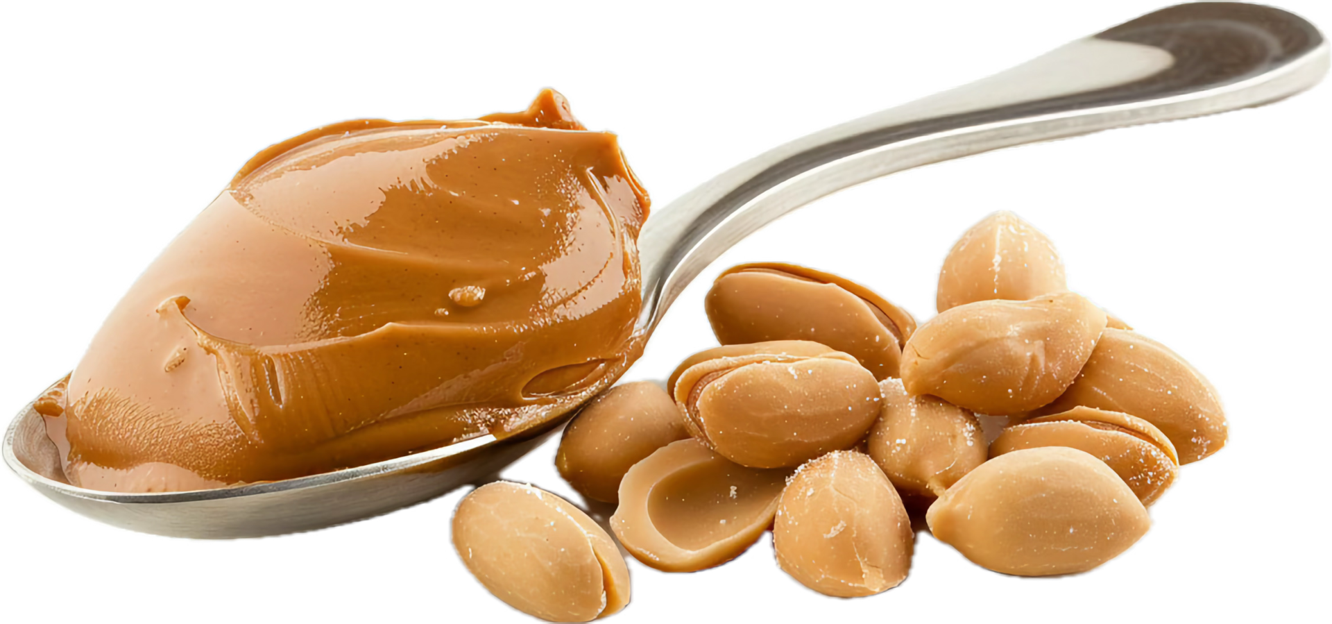 AI generated Spoon of Smooth Peanut Butter and Peanuts png