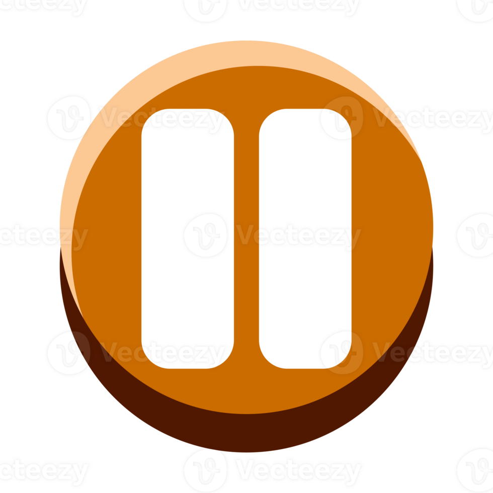 The cartoon pause Button is isolated. Flat design. png