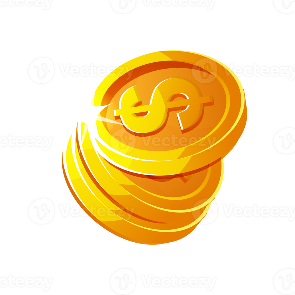 Stack of golden coins png