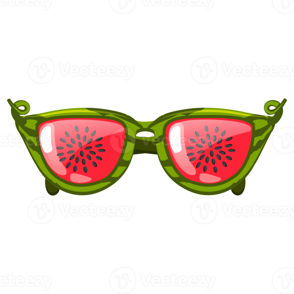 Watermelon sunglasses. Summer isolated icon. png