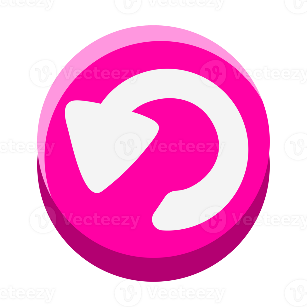 The cartoon repeat Button is isolated. Flat design. png