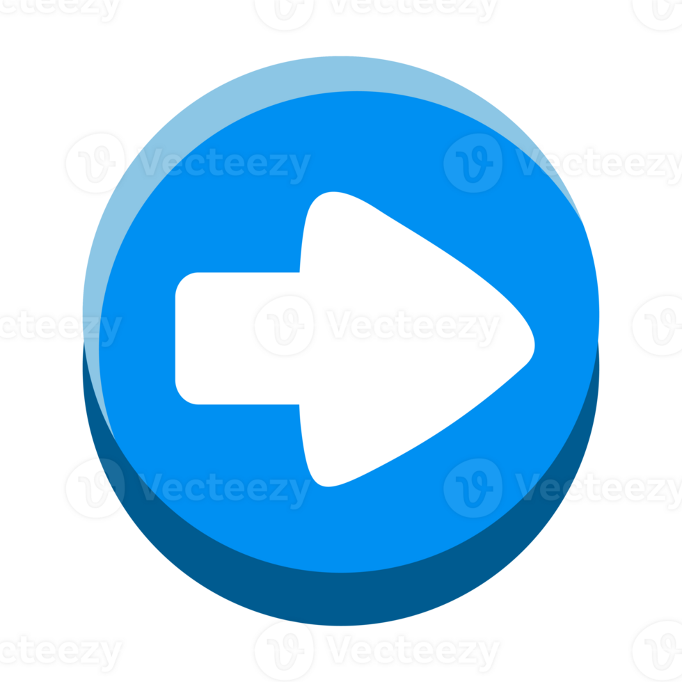 The cartoon forward arrow Button is isolated. Flat design. png