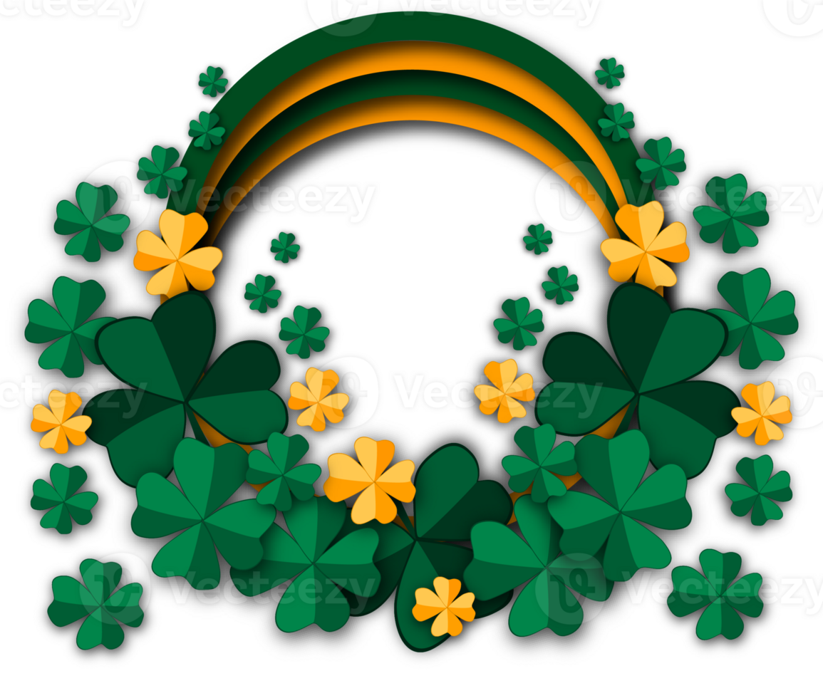 Illustration on theme beautiful shape banner in style paper cut for celebrate holiday patricks day png