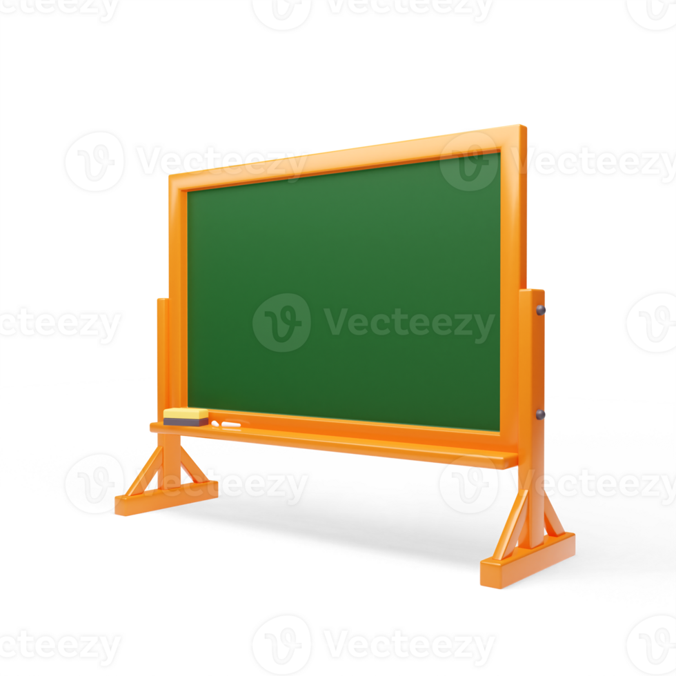 Green blank whiteboard with 3d rendering illustration png