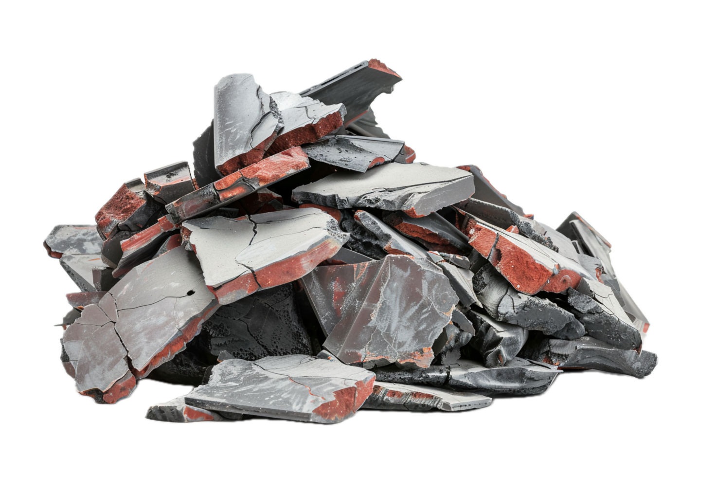 AI generated Pile of Broken Terracotta Tiles png