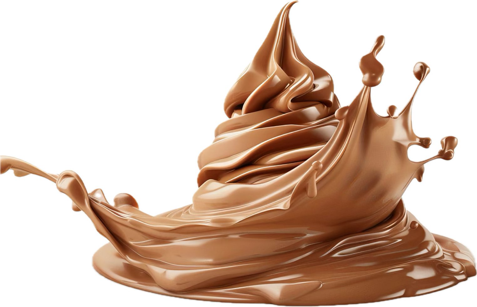 AI generated Splashing Liquid Chocolate Swirl png