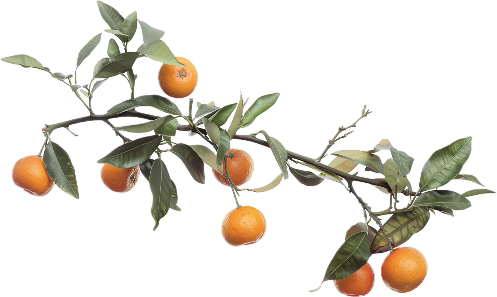 AI generated Ripe Oranges on Branch png