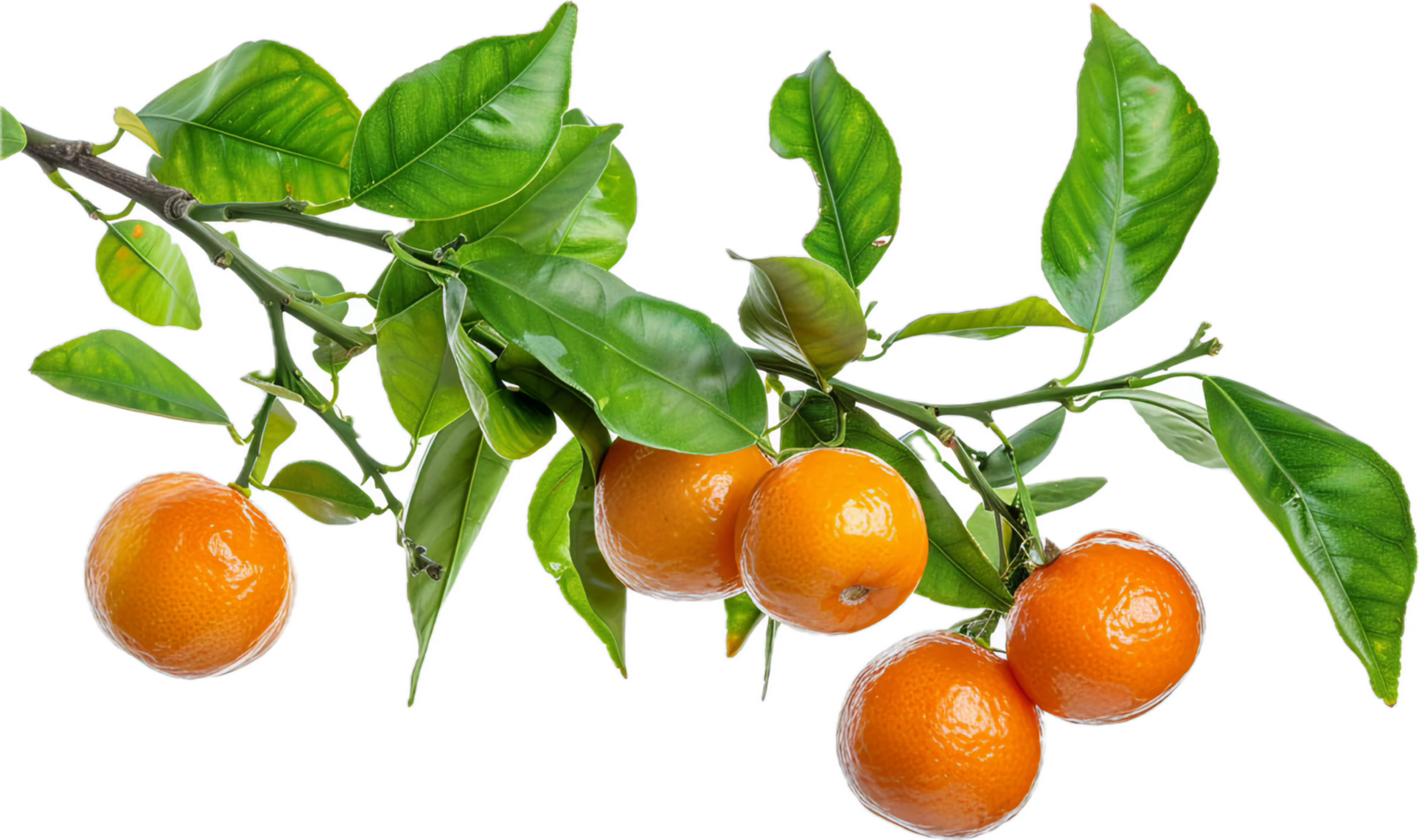 AI generated Ripe Oranges on Branch png