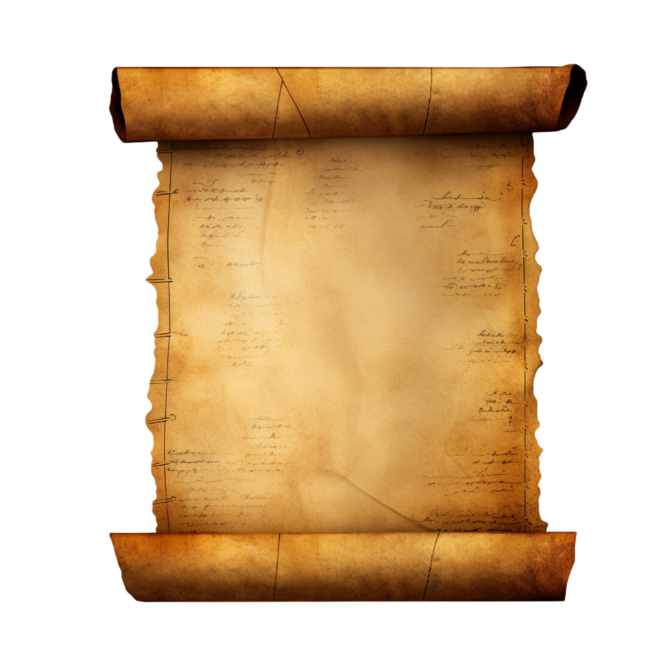 AI generated Blank old brown paper on transparent background png