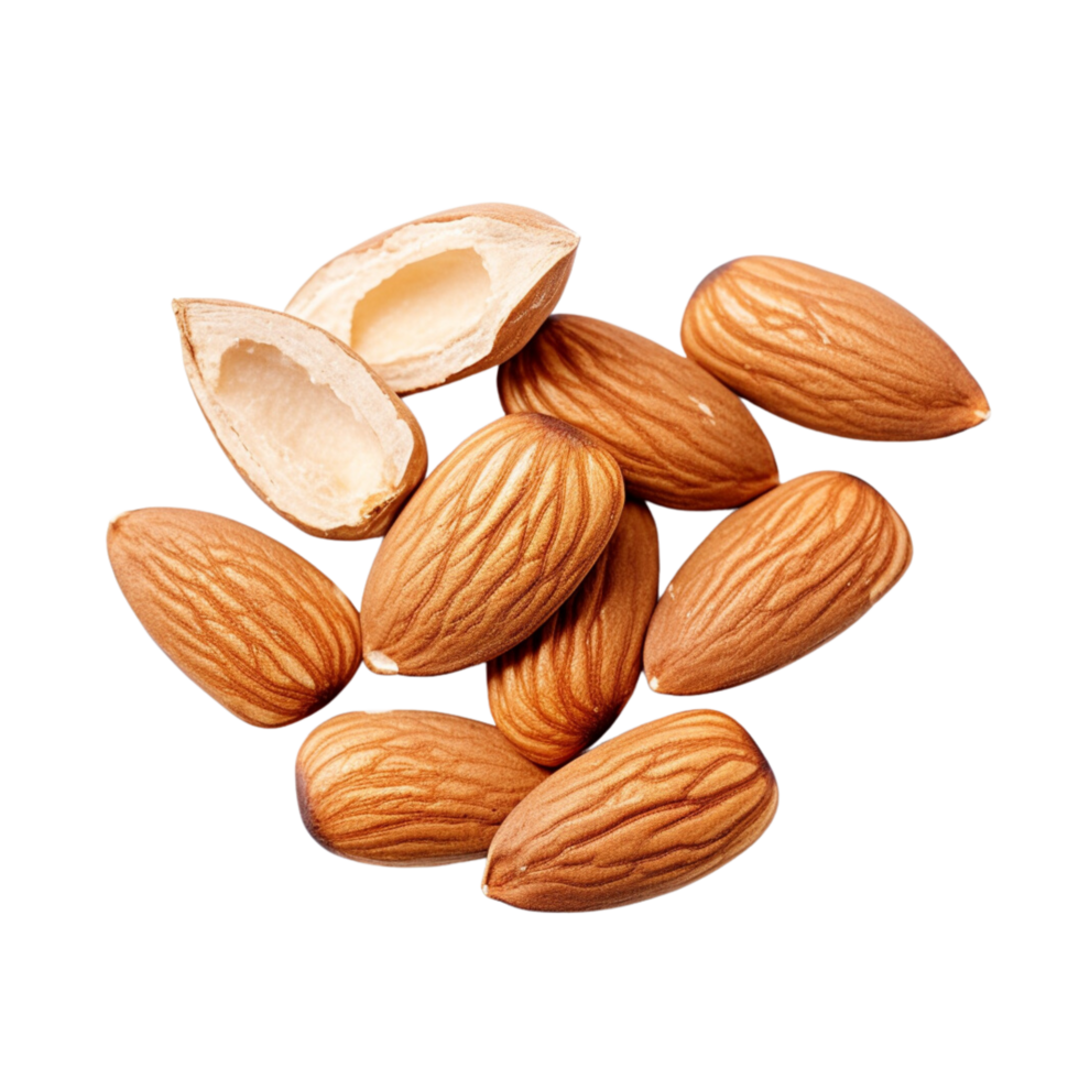 AI generated almonds on a transparent background png