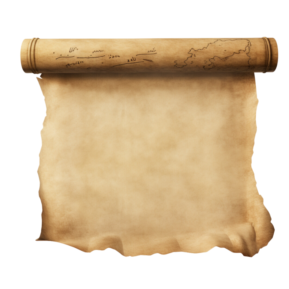 AI generated Blank old brown paper on transparent background png