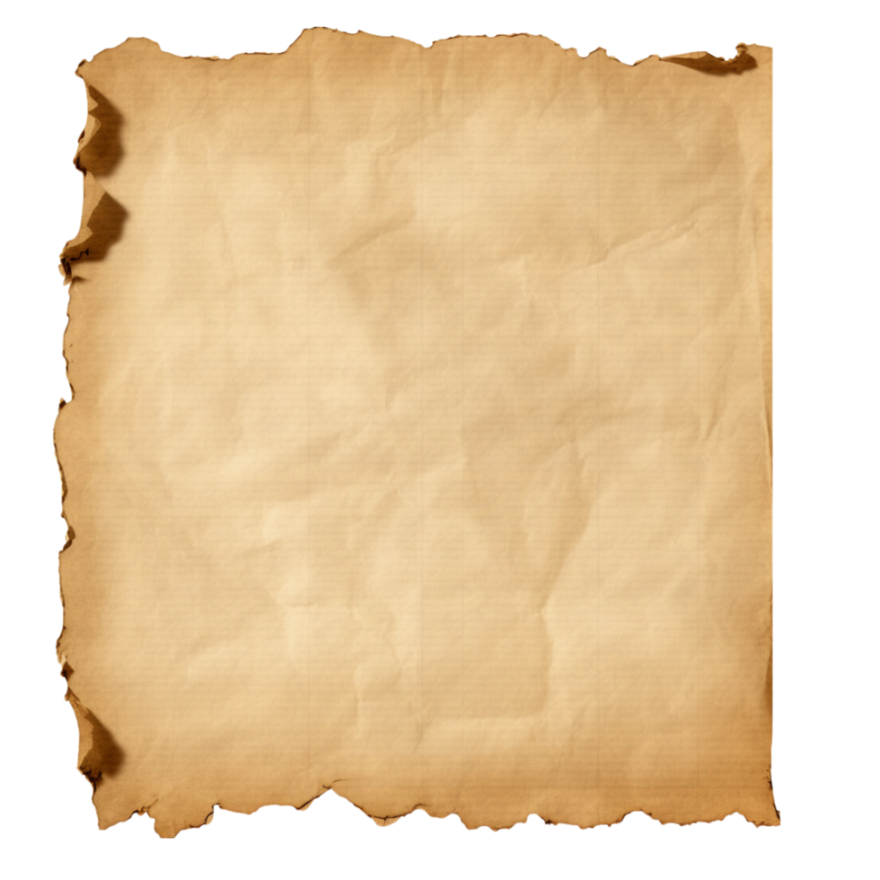 AI generated Blank old brown paper on transparent background png