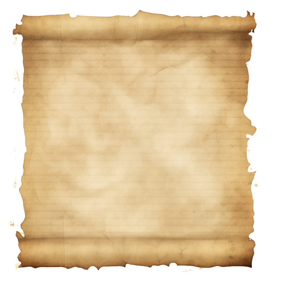 AI generated Blank old brown paper on transparent background png