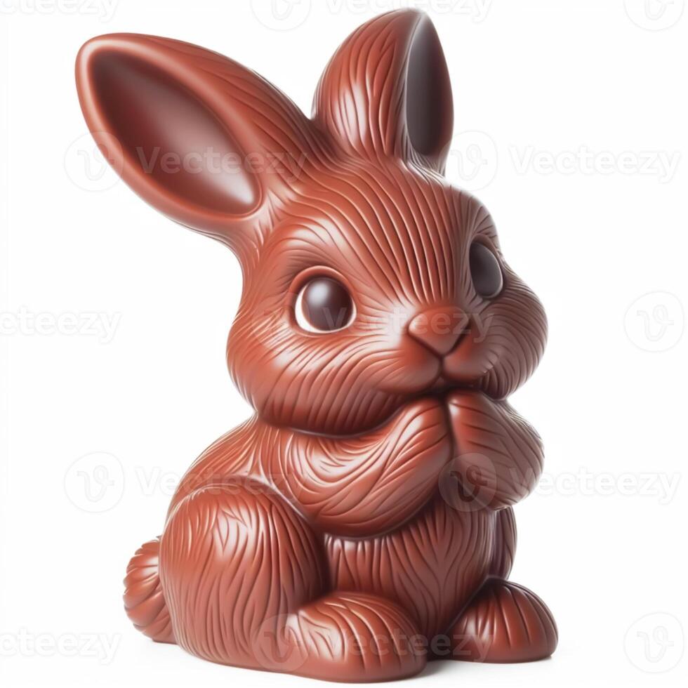 AI generated Chocolate easter bunny. Tradition, religion and culture. photo