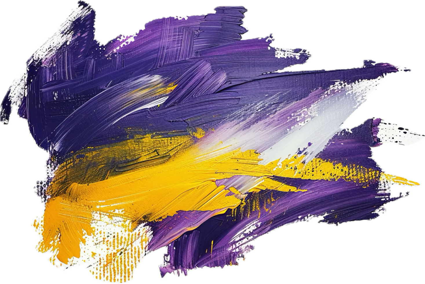 AI generated Abstract Yellow and Purple Brush Strokes png