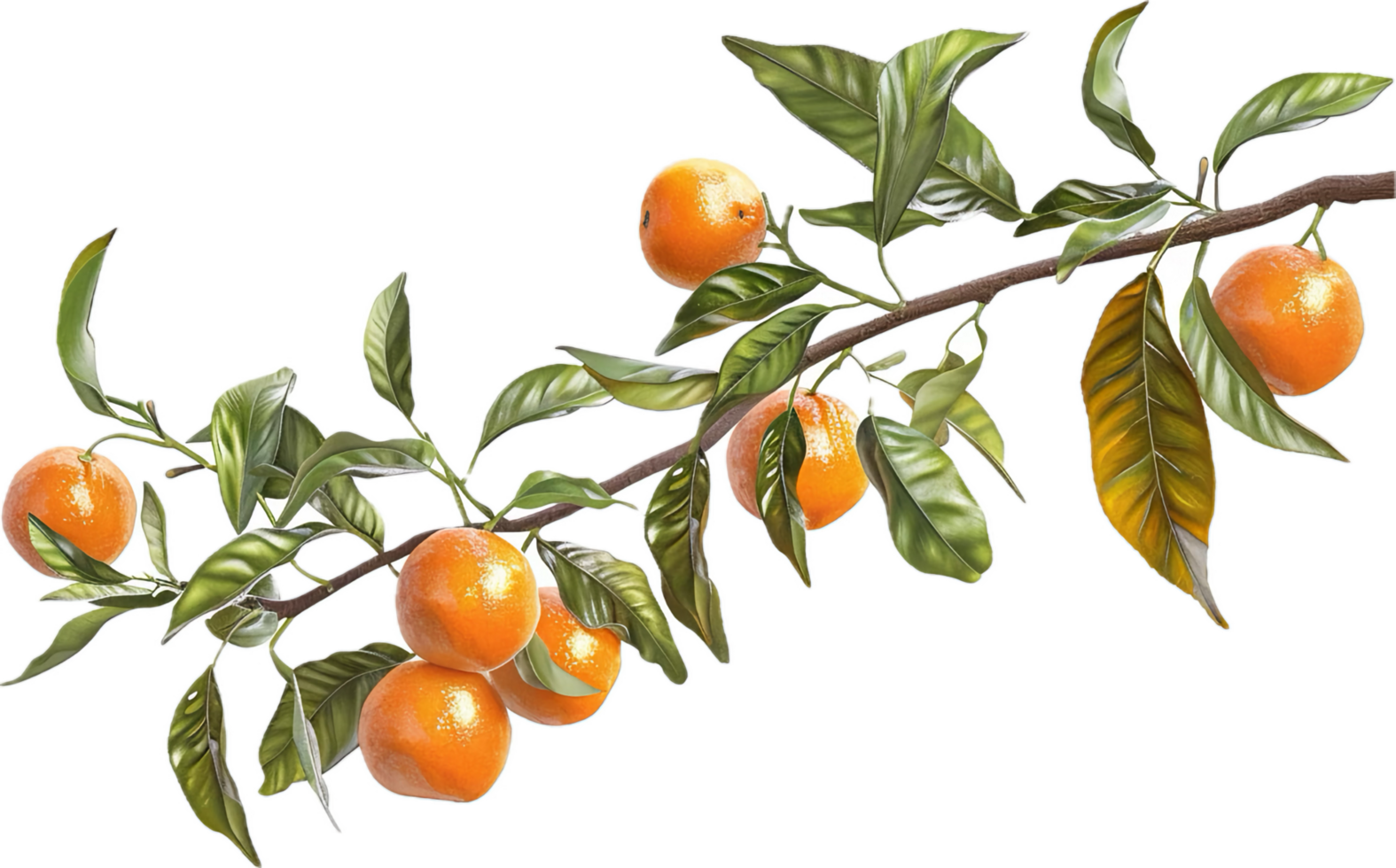 AI generated Ripe Oranges on Branch png