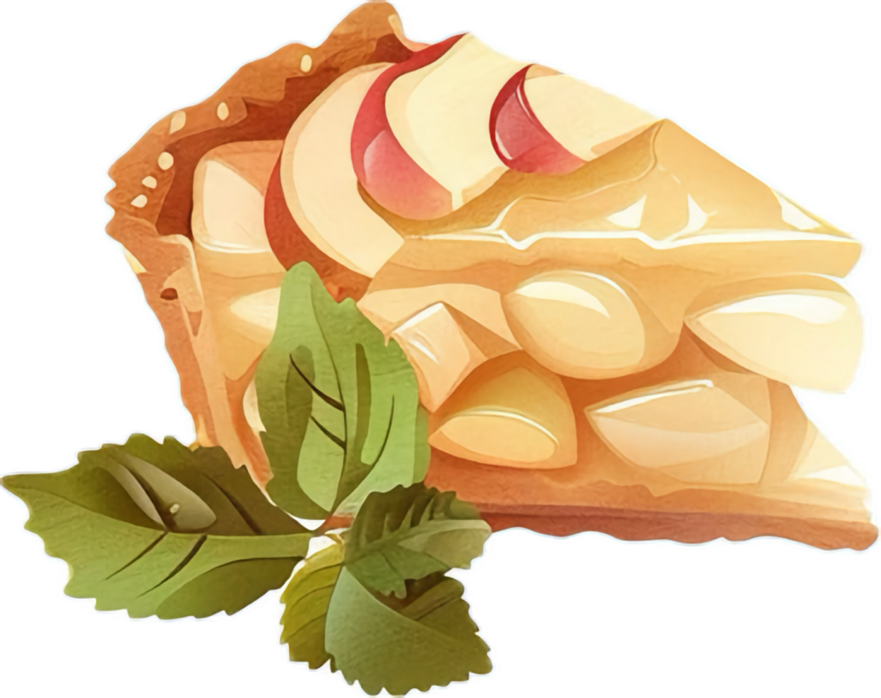 AI generated Fresh Baked Apple Pie with Sliced Apples png