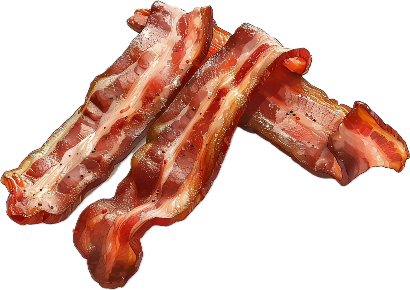 AI generated Crispy Slices of Smoked Bacon png