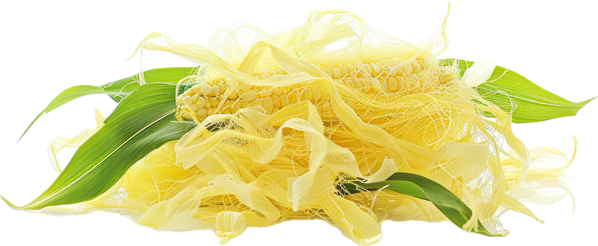 AI generated Fresh Corn Cobs with Husks png
