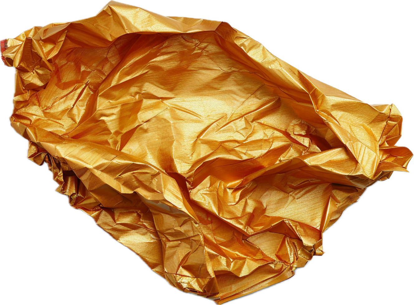 AI generated Crumpled Golden Foil Texture png