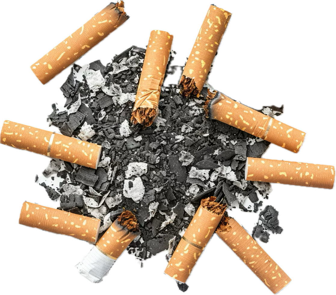 AI generated Cluster of Extinguished Cigarettes png