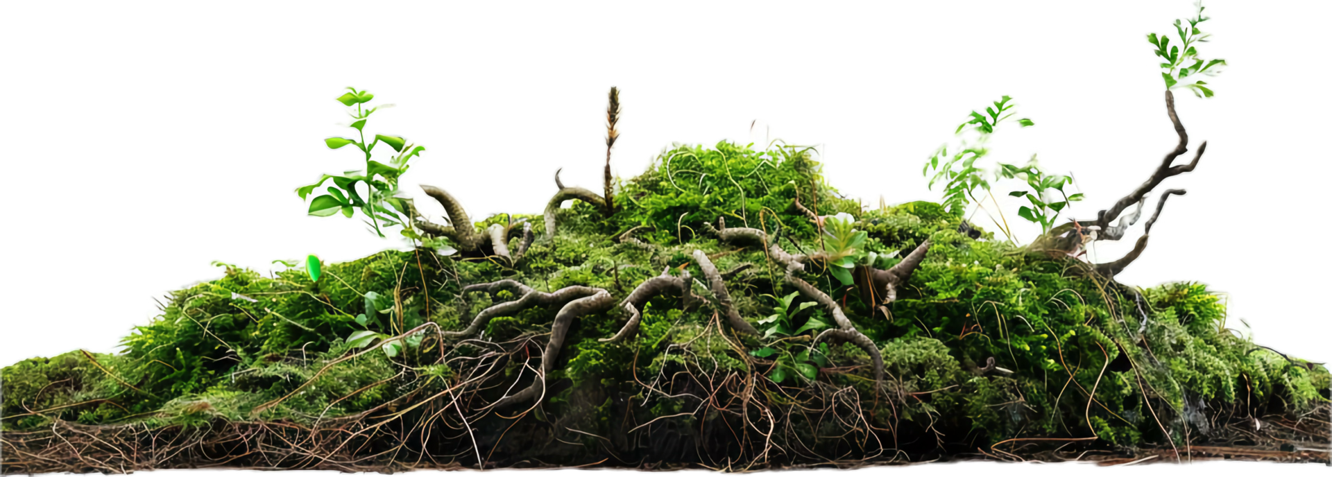 AI generated Cross-Section of Soil Layers with Roots and Grass png
