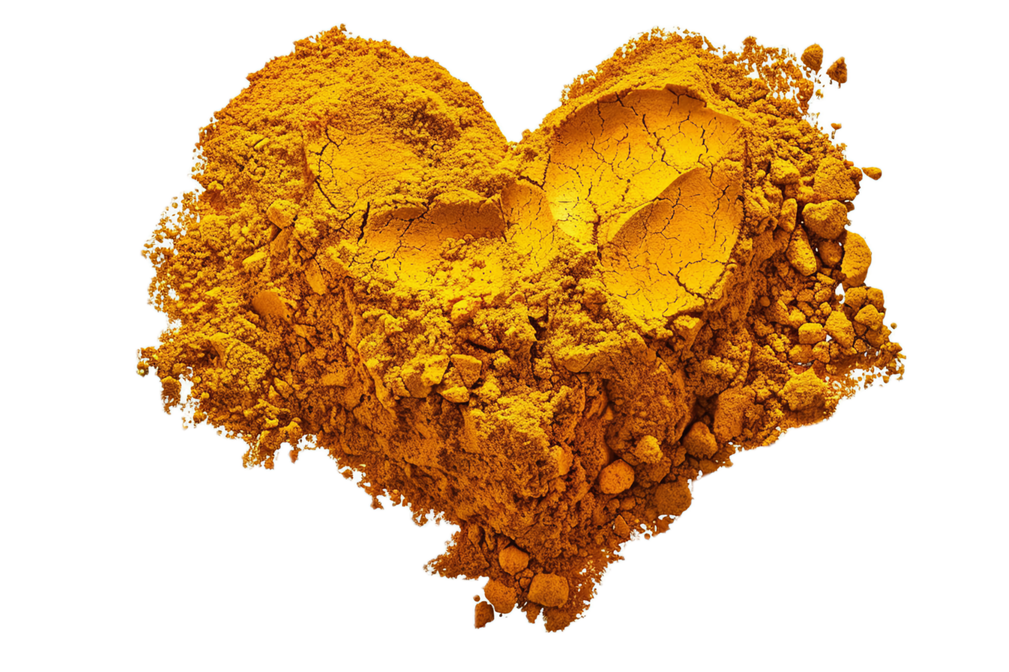 AI generated Heart Shaped Turmeric Powder png