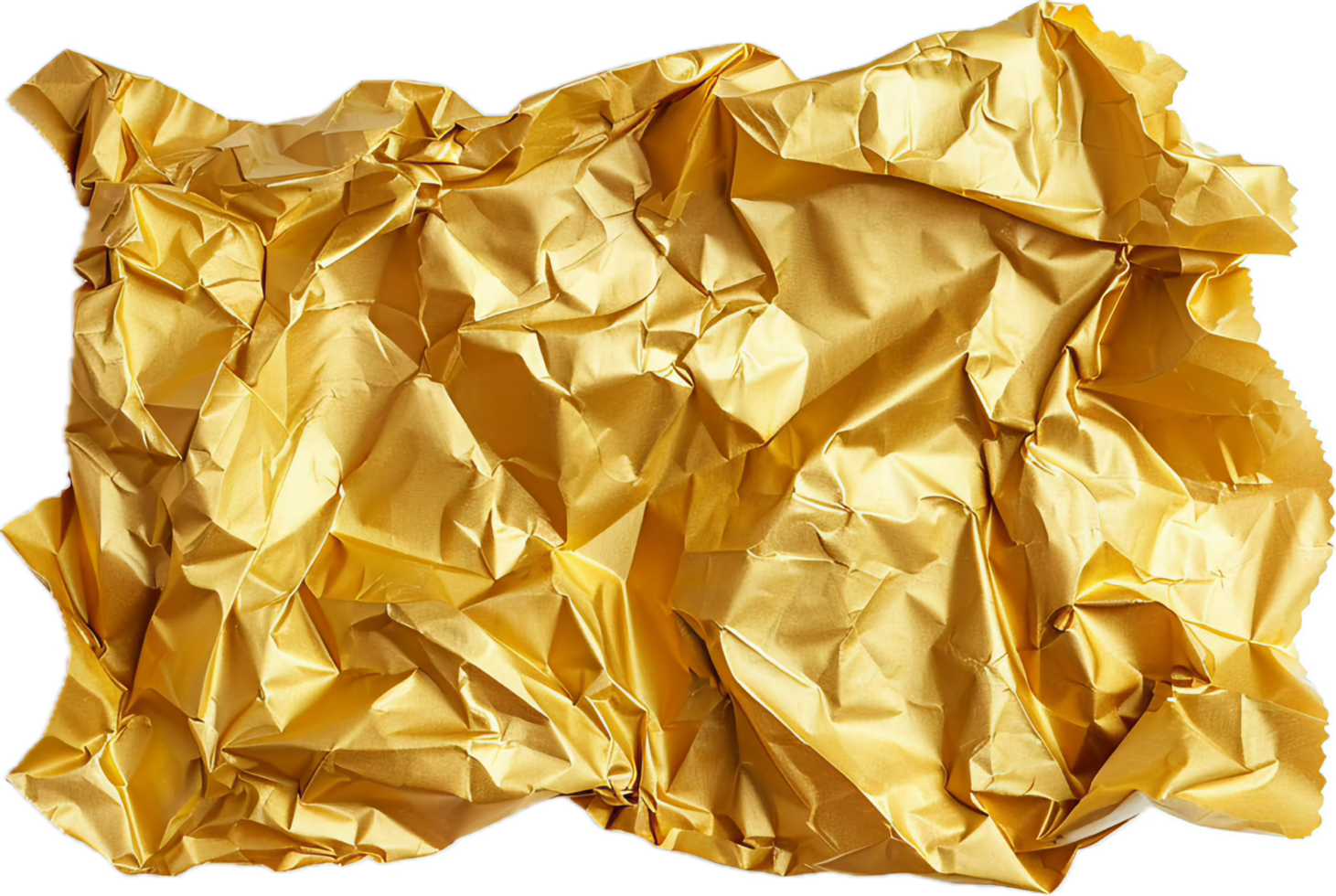 AI generated Crumpled Golden Foil Texture png